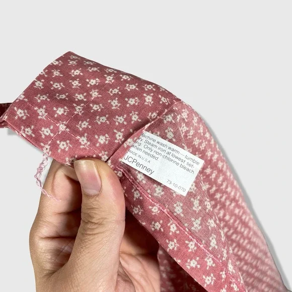 JCPenney Window Valance Home OS Burgundy Floral Cottagecore Lace Trim Vintage - Picture 7 of 9